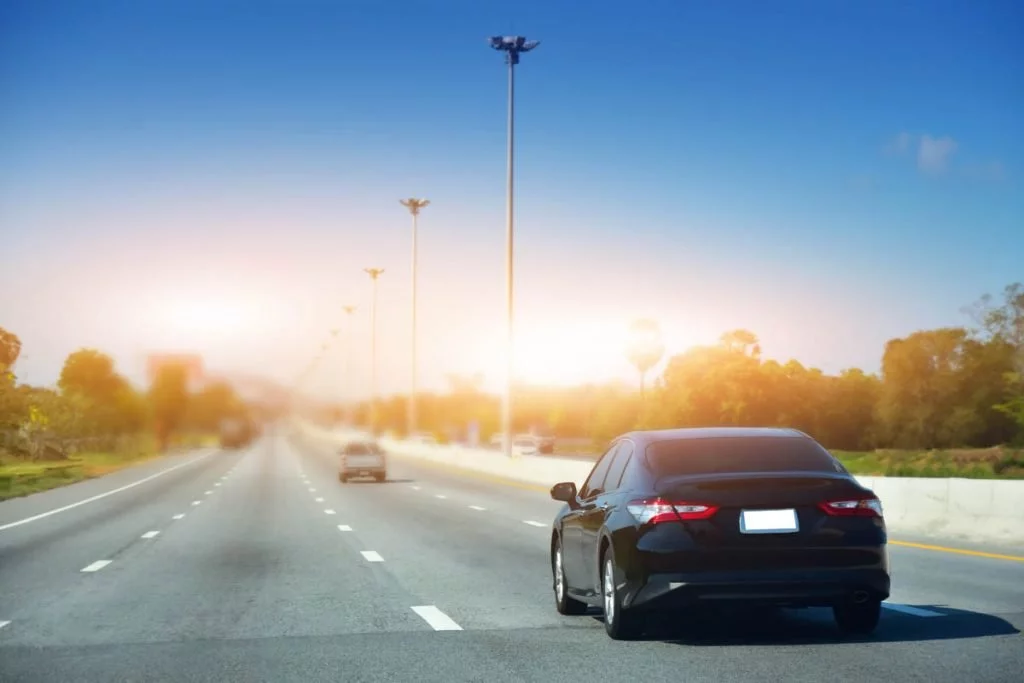 Car driving on highway