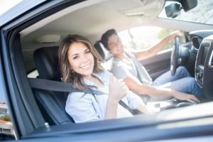 Driver and passenger in vehicle